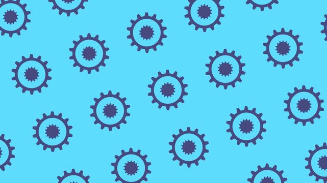 Cogwheel rotation animation, animated gear wheel background, mechanical engineering, technology and innovation, geometric abstract pattern design