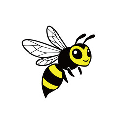 cute bee logo illustration