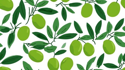 Seamless Pattern Olive Illustration