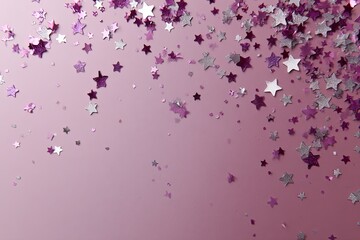 Pink and silver star confetti