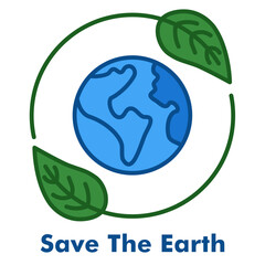 Save The Earth Line Color Icon Style
