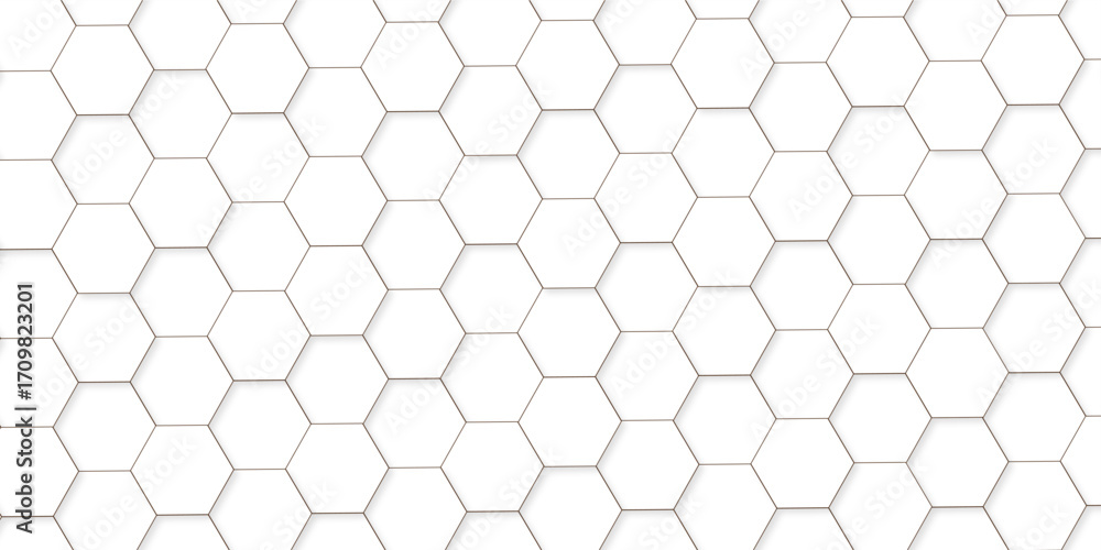 Poster abstract technology background vector white hexagon background. hexagon paper texture and futuristic
