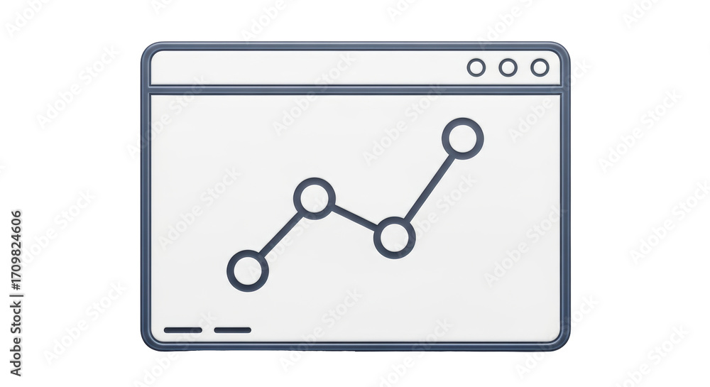 Poster isolated vector icon of data statistics analysis and charts with rising trend lines graph