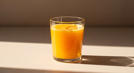 Orange Juice in a Glass, Sunlight, Healthy Drink.