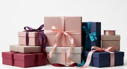 Elegante cadeaus mooi gepresenteerd zacht licht. AI Generated