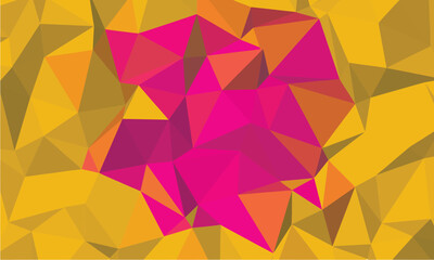 Geometric pattern featuring vibrant pink triangles amidst an abstract golden orange background texture