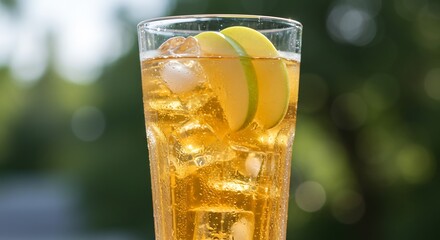 Frisse appelcider ijskoud geserveerd zomerse licht. AI Generated