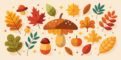 Seasonal Maple and Oak Leaf Vectors