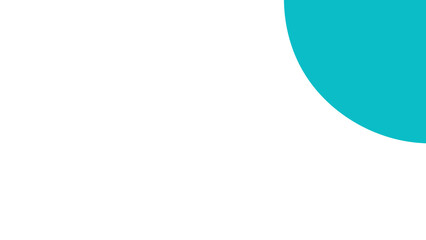 Minimalist graphic featuring a vibrant teal quarter-circle on a clean white background, ideal for modern design, branding, or website elements.