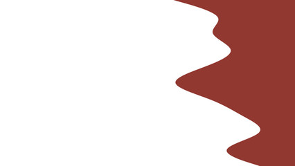 Abstract graphic design featuring a wavy, irregular reddish-brown shape against a clean white background. Ideal for modern presentations, invitations, and digital elements, offering ample copy space.