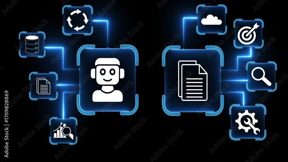 Fototapete ai agent analyzing data and generating reports concept on the transparent background. artificial int