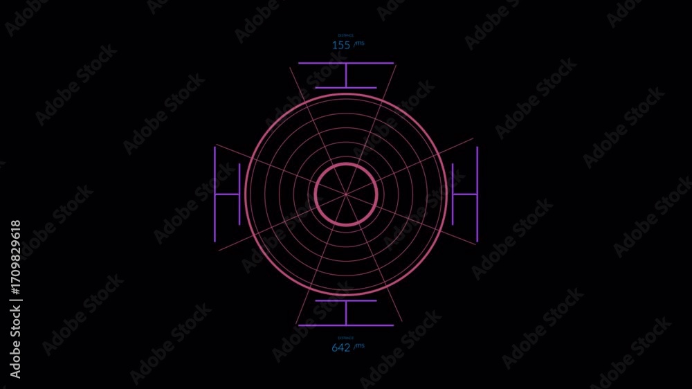 Poster futuristic circular hud interface animation loop.