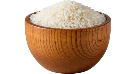 Isolated bowl of cooked rice a staple food rich in carbohydrates and a key ingredient