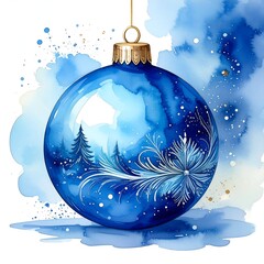 Watercolor Christmas ornament