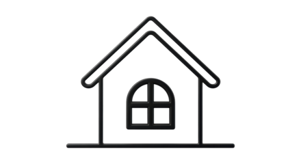 Isolated house outline icon featuring a door and a roof in dark color over a bright background