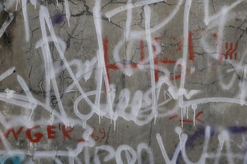 Abstract graffiti on the concrete wall
