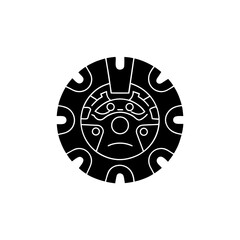 creative details Aztec Calendar icon vector illustration