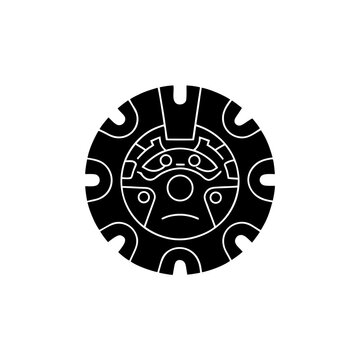 creative details Aztec Calendar icon vector illustration
