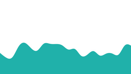 Obraz premium Abstract organic teal wavy shape on a clean white background. A fluid, modern graphic design element perfect for presentations, web, or vibrant visual accents.