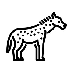 hyena side view outline icon. hyena black line illustration.