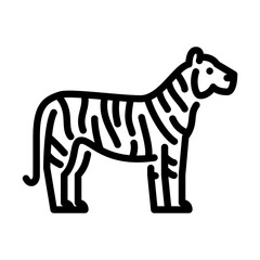 tiger side view outline icon. tiger black line illustration.