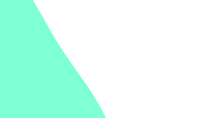 Minimalist abstract background featuring a clean white space with a soft, curved light teal element, ideal for modern design and presentation templates.