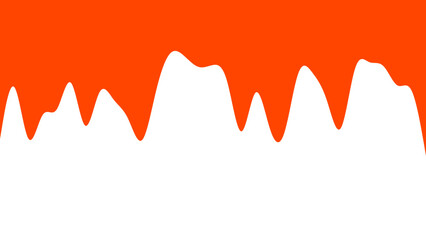 Vibrant orange liquid drips over a crisp white background, creating a dynamic, wavy border. Ideal for creative designs, abstract art, or promotional graphics.