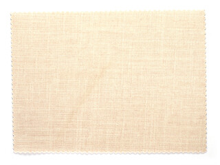 Natural fabric swatch samples isolated on white background 