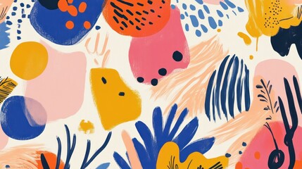 Abstract pattern of vibrant, organic shapes