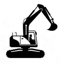 vector of excavator on white background 