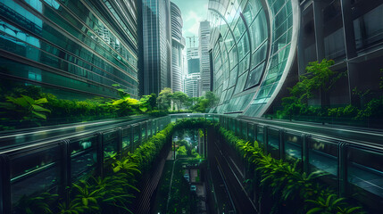 Environment impact futuristic, A photo capturing a futuristic landscape