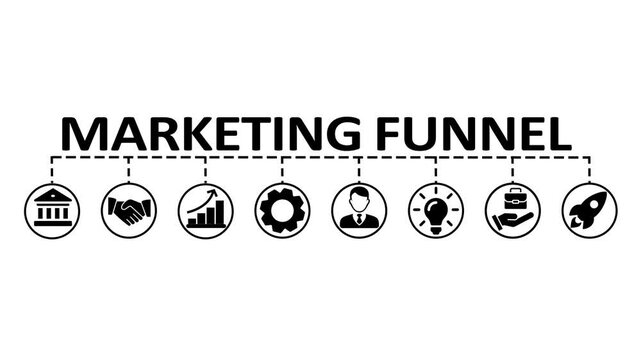 Marketing funnel banner web icon vector illustration concept with icon of awareness, interest, consideration, intent,