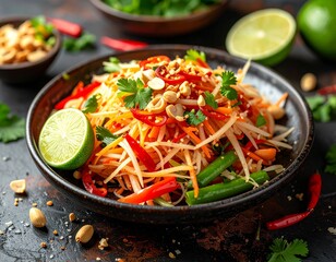 Spicy Papaya Salad A Zesty Fusion of Flavors and Textures with Fresh Ingredients
