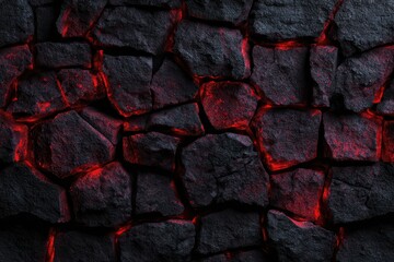 Black and red cracked wallpaper featuring glowing futuristic elements creating a dramatic visual effect in contemporary design