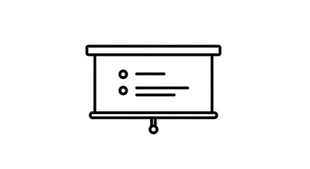 Isolated presentation screen board, whiteboard for business presentation or education, seminar