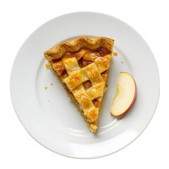  Golden Apple Pie Slice with Flaky Crust & Caramelized Filling V8 transparent background