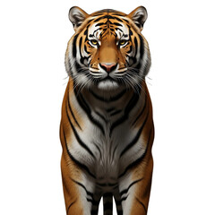 Obraz premium Majestic tiger stares intensely forward, exuding power and wild beauty for striking designs