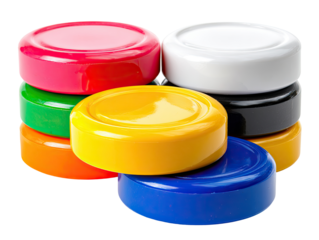 Colorful round discs stacked
