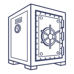 A bank safe with an open combination lock protects your business wealth and savings