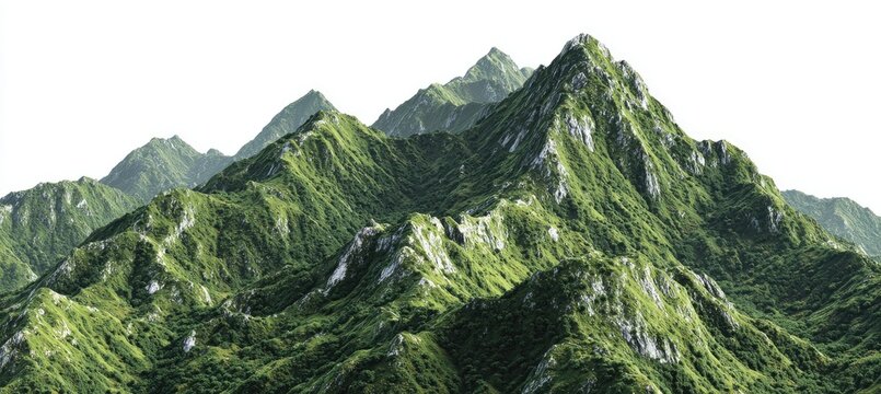 Lush green mountains rise in a sweeping vista