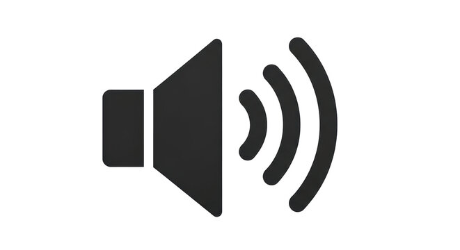 Isolated speaker icon audio waves broadcasting sound volume notification sign communication