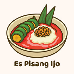 Es Pisang Ijo Indonesian Dessert