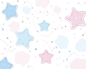 파스텔톤 별과 점 패턴 배경