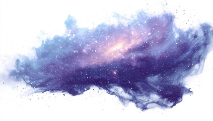 Abstract nebula, swirling cosmic clouds in pastel blues and purples, dotted with glittering stars