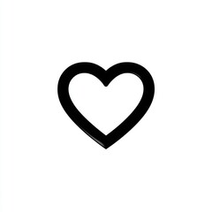 Fototapeta premium Simple black heart shape on white background