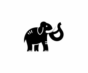 Obraz premium Playful Cartoon Mammoth Logo Design with Graphic Elements for Branding and Business Identity