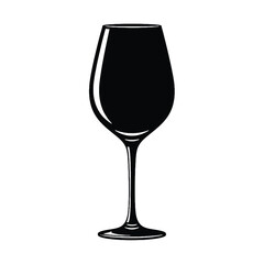 Elegant silhouette of a wine glass stemware for beverage enjoyment and sophistication silhouette
