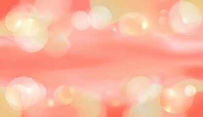 Delicate, soft-focus bokeh in warm coral and pastel tones