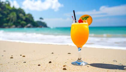 Obraz premium Tropical beach drink