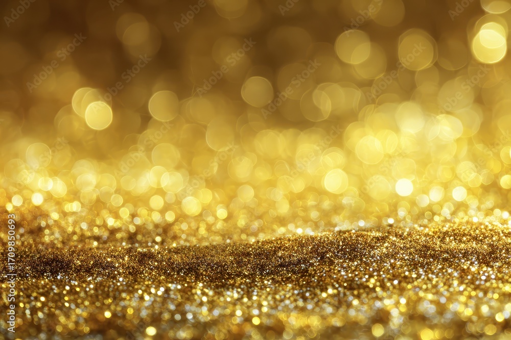 Poster brilliant gold background with shimmering bokeh effect creating a warm and inviting atmosphere for d
